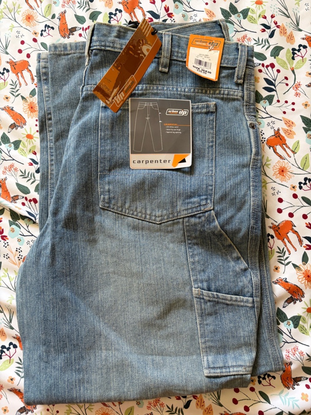 Vintage urban pipeline Light Blue Carpenter Jeans - Men's Relaxed Fit